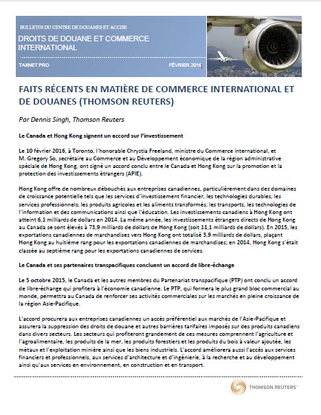 Droits de douane et commerce international