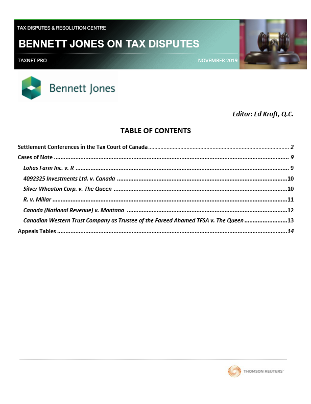 Bennett Jones on Tax Litigation